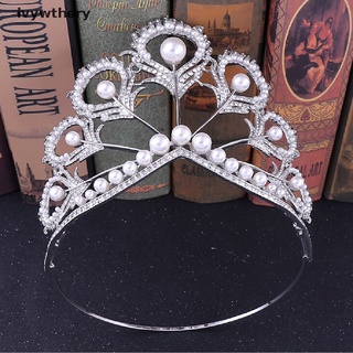 ivywthery hecho a mano nupcial perla cristal tiara pelo grande corona desfile fiesta diadema mx