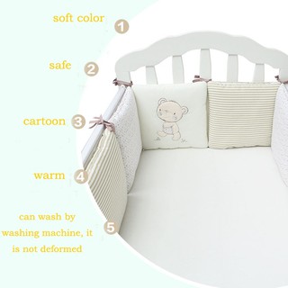 Protector de cama para cuna de bebé, algodón, cuna, ropa de cama, 6 piezas (5)