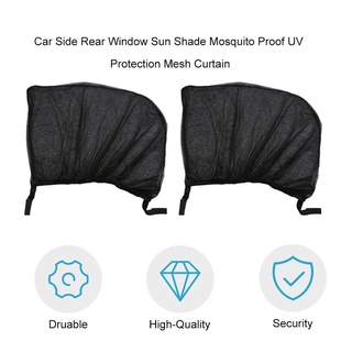 [hongxiaohong] 2 pzs Cortina De malla De protección Uv Para ventana trasera De coche/Sol/sombras/mosquitos