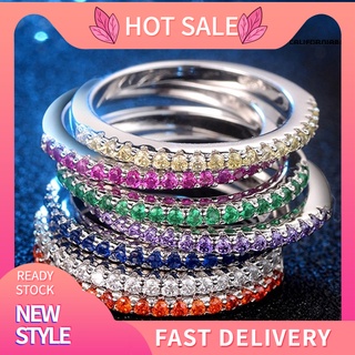 Cajz anillo de arcoíris con incrustaciones de pedrería Para mujer