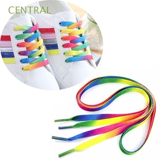 CENTRAL 5Pairs Useful Rainbow Shoelace Unisex Strings Strap 110cm Flat Sports Shoe Laces Practice New Fashion Athletic for Sneakers Multi-Colors Flat Knitted Sports Shoe Laces Strings/Multicolor