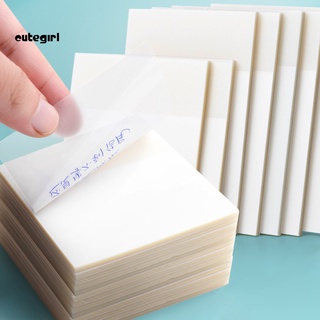 ✪100 Sheets Sticky Notes Clear Waterproof PET Memo Message Reminder School Supplies