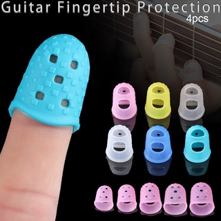 Calcetines 4 unids/set XS/S/M/L/XL guitarra protección de dedo 6 colores guitarras accesorios de prensa protectores de dedo antidolor de silicona antideslizante de alta calidad para ukelele/Multicolor (7)