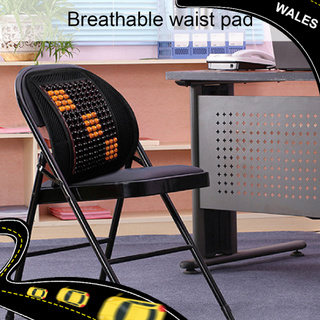 wales Wooden Bead Backrest Adjustable Breathable Undeformable Soft Chair Back Cushion for Car
