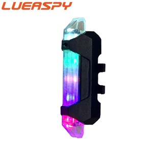LUEASPY Luz De Bicicleta LED Trasera USB Recargable Impermeable Colores Arco Iris Accesorios (1)