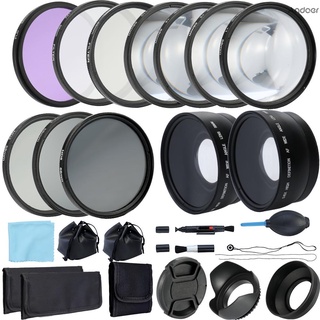 paquete de lentes y filtros profesionales completo dslr/slr compacto kit de accesorios de fotografía 58 mm