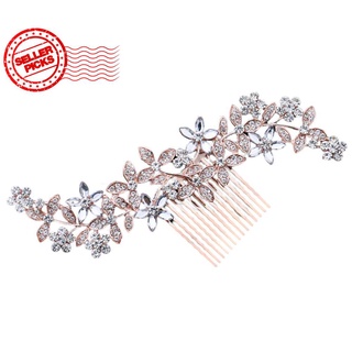 Silver Gold Leaf Metal Hair Bridal Wedding Comb Accessories Q2P8 (1)
