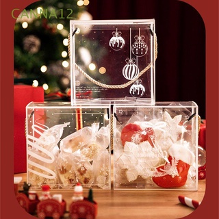 CANNA12 Cajas de regalos Bolsas de regalo de Navidad Transparente Alce Caja de regalo Bolsas de embalaje de galletas Paquete de pastel Regalo de los niños Bolsa para envolver caramelos Favores de la boda Navidad Copo de nieve