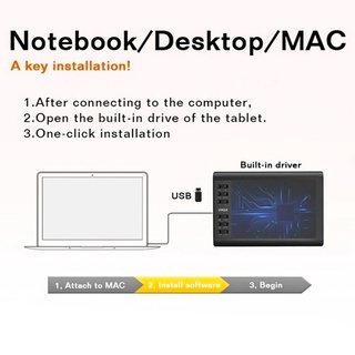 Tableta gráfica de 10 x 6 pulgadas G10, tableta de dibujo, 8192 niveles, tableta Digital, sin necesidad de pluma de carga electrónica, con 8 teclas calientes para Windows 10, 8/7 y Mac OS (4)