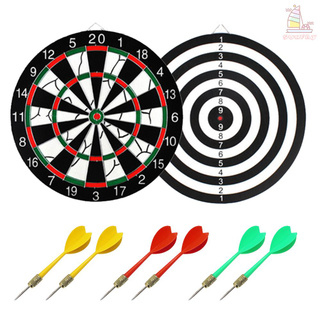 17in Double Side Dartboard Professional Dart Board Game Set with 6 Plastic Darts for Competition Family Entertainment (1)
