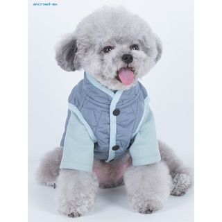 ancrowd poliéster ropa para mascotas de contraste color mascota perro gato ropa pentagrama acolchado para invierno (6)