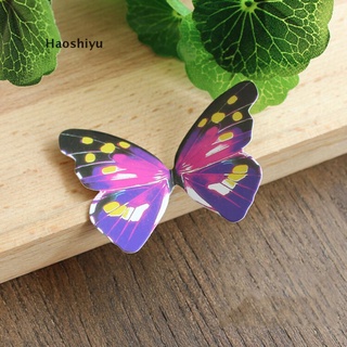 haoshiyu 50pcs mariposas comestibles arco iris diy cupcake hadas tartas decoración de obleas mx (4)