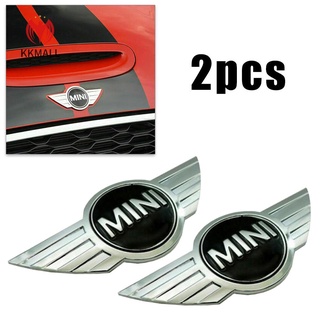 Dos piezas de logotipo de Mini Cooper hecho de metal cromado (1)