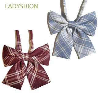 LADYSHION 2PCS Accesorios de arco Corbata de moño A cuadros JK japonés Arco de cuello Uniforme escolar Encantador Para mujeres Mujer Estilo marinero