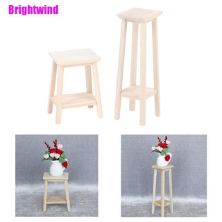 [Brightwind] 1:12 casa de muñecas miniatura de madera Bonsai taburete silla modelo accesorios de muebles