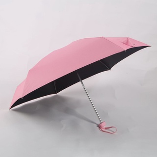 *QS Ultralight Five-fold Umbrella Foldable Portable Mini Pocket Umbrella Creative Vinyl Exquisite Sun Umbrella