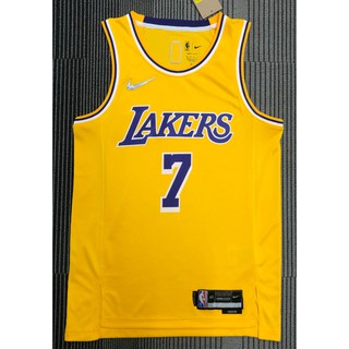 [caliente prensado]2022 nba jersey los angeles lakers 7 # anthony yellow 75o nuevo patrocinador jersey de baloncesto