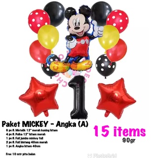 (1 Juego) mickey Minnie paquete de cumpleaños - número - mickey Minnie decoración de cumpleaños