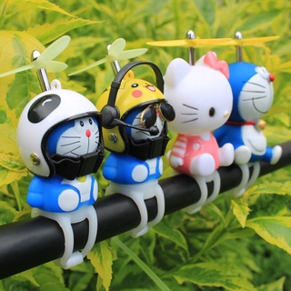 Doraemon duyin en línea influenciador pequeño pato amarillo casco bambú libélula hélice bicicleta eléctrica motocicleta