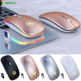 t 2.4GHz Wireless Optical Mouse Mice USB Rechargeable RGB For PC Laptop Computer tootry