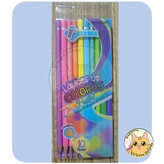 Tryme lápices de Colores pastel triangulares 10pz