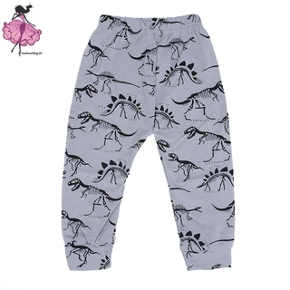 * dz Bebé Niños Dinosaurio Patrón Ocio Cómodo Pantalones Gris (70)