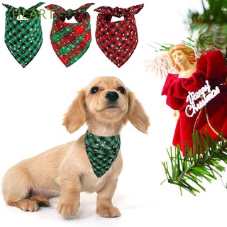 HEART Lavable Bandanas de Navidad para perros Decoración Bufanda para mascotas Bandana triangular para perros Reversible Algodón Accesorios para disfraces Copos de nieve Tela escocesa de búfalo