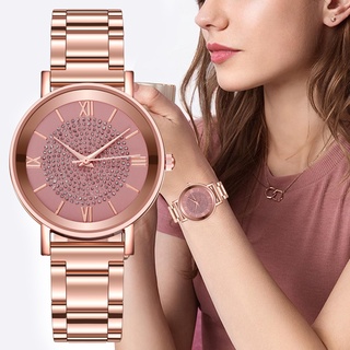 Reloj De Cuarzo De Acero Inoxidable De Moda De Oro Rosa De Lujo Para Mujer