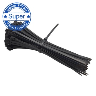 100 lazos sueltos para cables de uso reiteradamente, cinta de cable negra, lazos de nailon v4e8