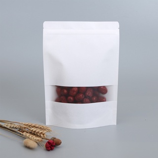 jinran 10 bolsas de almacenamiento bolsas de almacenamiento esmeriladas con cremallera bolsas de auto sellado de alimentos secos stand up frutas té embalaje bolsas de regalo papel kraft (2)