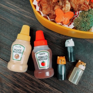 2 Unids/set Mini Botella De Salsa De Condimentos Recipientes Pequeños Botellas De Perro De Gato Encantadores Para Caja De Almuerzo Bento Accesorios Para Tarros De Cocina (1)