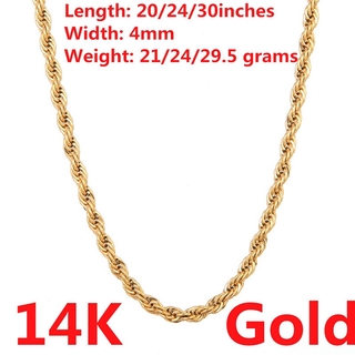 14k sólido de oro amarillo de los hombres de la cadena de collar para hombres joyería de las mujeres de la joyería (65 comentarios)