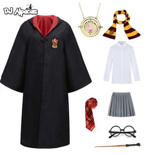 Disfraces de Harry Potter para adultos Disfraces de Halloween Hermione Capa para niños Camisa de cosplay Bata Accesorios de Harry Potter Slytherin Uniforme escolar Bata (1)