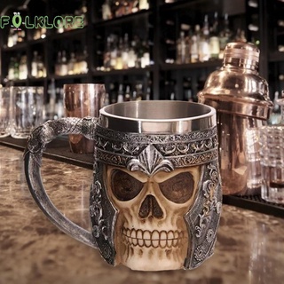 skull knight - taza creativa de acero inoxidable para té, café, cerveza