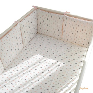 R6pcs cama de bebé parachoques anticolisión diseño de dibujos animados patrón lindo impresión (9)