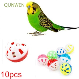 QUNWEN Creatividad Juguetes para mascotas Loro Juguetes de pájaro Bolas de juguete Jaulas masticables Juguetes para gatos Vacío. Bola de cascabel/Multicolor