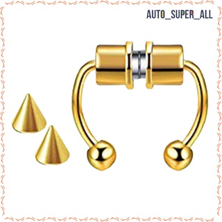 anillo magnético de la nariz de moda se puede reutilizar, aleación septum nariz anillo de herradura en forma de anillo no-piercing, acero inoxidable (1)