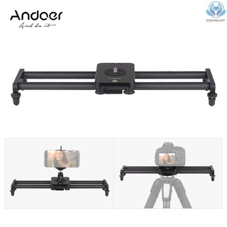 [enew] Andoer 40cm/ 15inch Carbon Fiber Camera Track Slider Video Stabilizer Rail with Mini Ballhead Phone Clamp for DSLR Camera Camcorder DV Film Photography Accessory Max. Load Capacity 5kg/ 11Lbs