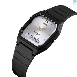 Skmei ultrafino reloj electrónico Digital Dual Display Unisex 3 modo hora fecha semana despertador 5ATM impermeable masculino moda relojes par pulseras para la vida diaria deportes negocios familia amigos regalos (3)