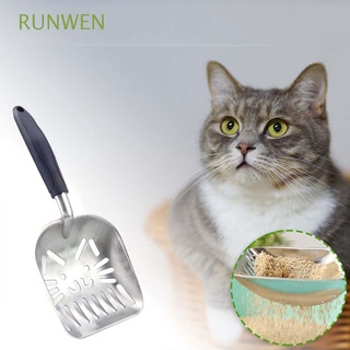 RUNWEN Durable Cat Litter Scoop Aluminum Alloy Cleaning Tool Cat Sand Shovel With Flexible Long Handle Pet Supplies Puppy Metal Kitten Poop Cleaner/Multicolor
