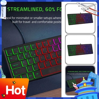 Stsez teclado compacto para ordenador de 64 teclas teclado para juegos de computadora amplia compatibilidad para ordenador portátil