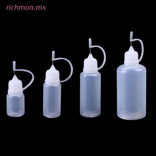 richmo 1pc 5-50ml vacío plástico punta de aguja a prueba de niños tapa gotero líquido botellas de jugo
