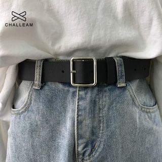 2021 pu cuero cinturón para las mujeres cuadrado hebilla pin hebilla jeans negro cinturón chic marca de lujo fancy vintage correa femenina 404