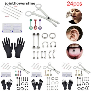 jtff - juego de 24 agujas profesionales para perforación de cuerpo, oreja, nariz, ombligo