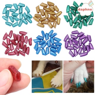 Daphne 20PCS nuevo gato pata de uñas tapa de Mult-color mascota aseo perro garras cubre pegamento no tóxico suave silicona/Multicolor