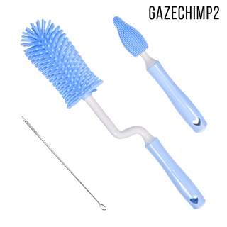[GAZECHIMP2] 3 pzs cepillo de biberón de silicona para recién nacido/rotación de 360 grados/pezón limpio/limpieza/juego de limpieza limpiador/lavado
