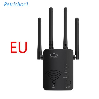PETR Wireless WiFi Signal Booster 1200Mbps Wi-Fi Range Extender with Ethernet Port Router WiFi Repeater 2.4G and 5G Dual Band Internet Amplifier