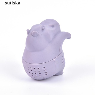 sutiska silicona en forma de hipopótamo infusor de té suelto colador de hierbas filtro de especias flotante mx