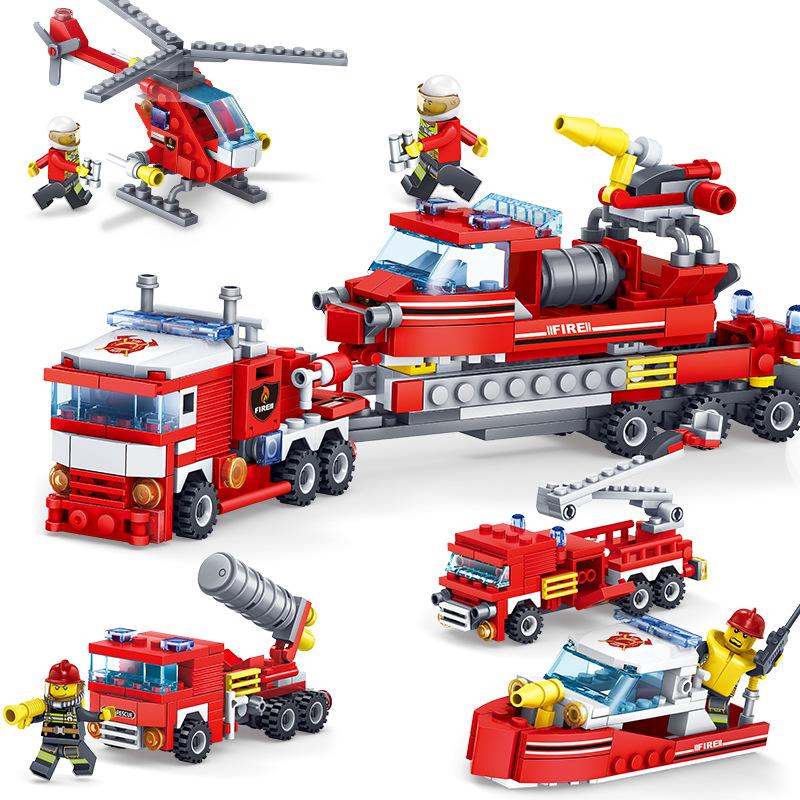 348PCS Lego City Fire Truck Building Blocks Bricks Children's Lego Technic Educational Toys Kids Birthday Gifts
