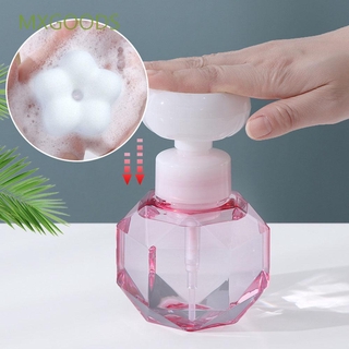 mxgoods 300ml botellas recargables en forma de flor de plástico bomba de espuma botella vacía botella separada loción de gel de ducha de alta calidad transparente dispensador de jabón líquido/multicolor